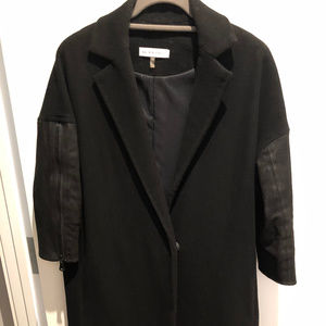 Kaufman Franco XS black coat w/leather sleeves